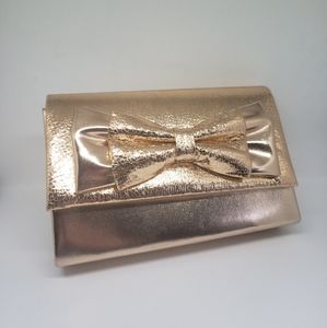 Brand New Shiny Rose Gold Evening Bag Clutch